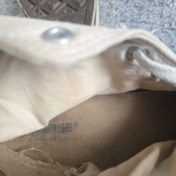 Vintage White Converse Shoes Mens 13 All Star High Tops Made In USA - Picture 14 of 15